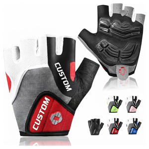 Custom Logo Men Women Half <b>Finger</b> Cycling Gloves Breathable Anti-Slip Shockproof Gym Fitness Sport Workout <b>Bike</b> Gloves - Product Image 1