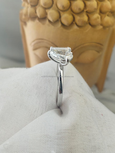 Emerald & Pear Cut Diamond Toi Et Moi <b>Ring</b> in White Gold Luxury <b>Two</b> <b>Stone</b> Engagement <b>Ring</b> Elegant Bridal Wedding Anniversary - Product Image 6