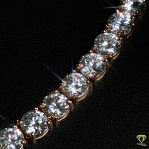 <b>Iced</b> Out Tennis <b>Chain</b> VVS1 Quality Round Moissanite Diamond in 925 Sterling Silver passes Diamond Tester Unisex Tennis - Product Image 5