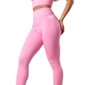 Leggings Deportivos de Cintura Alta Color Rosa para Mujer, Elásticos, Suaves al Tacto, para Yoga, Ejercicio, Uso Diario y Ropa Deportiva - Product Image 4
