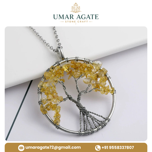 Llavero de Citrino Natural Árbol de la Vida, Colgante de Cristal, Amuleto de Gema para Bolso, Regalo Espiritual - Product Image 3