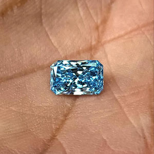 Diamante cultivado en laboratorio con corte radiante, color azul elegante, certificado por IGI, para la fabricación de joyas, piedra suelta, todos los tamaños disponibles a bajo precio. - Product Image 3