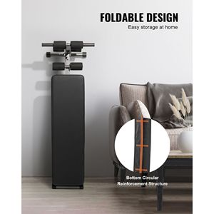 Panca Pieghevole Curva per Addominali, Robusta, Capacità 227 kg, in Acciaio, 5 Livelli di Altezza Regolabili, Design Antiscivolo - Product Image 5