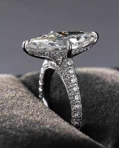 925 <b>Silver</b> Platinum Plated Luxury Moissanite Engagement <b>Ring</b> <b>Emerald</b> Cut Bar Setting IGI Certified Unisex Wedding Band Gift - Product Image 3
