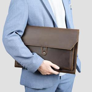 Funda de Piel Genuina Duradera Estilo Vintage para Laptop, Maletín Delgado para Negocios, Bolsa de Mensajero para Computadora, Modelo LS-0264 - Product Image 1