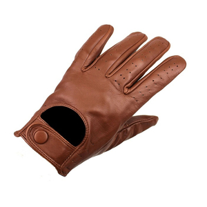 Gants de conduite en cuir marron pour hommes, professionnels, doux, respirants, design tendance, haute qualité, style rétro, vente en gros - Product Image 5