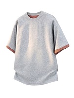 2026 New Trendy Solid Casual Cotton Loose Fit Plus Size Breathable Moisture-Wicking Enzyme Wash Short Sleeve Unisex High Quality
