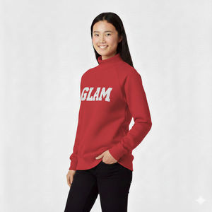 Womens Pink <b>Mock</b> <b>Neck</b> Sweatshirt Oversized Casual Fleece Pullover Winter Streetwear <b>Top</b> - Product Image 6