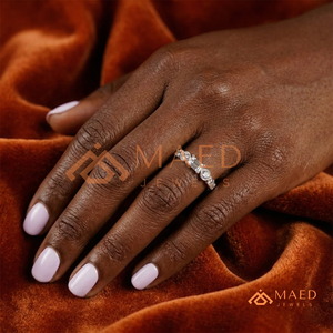 Luxury <b>Emerald</b> Cut Diamond Engagement <b>Ring</b> with Oval Bezel Side Stones Geometric Band Design – 925 Sterling <b>Silver</b> Fine Jewelry - Product Image 4