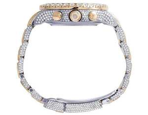 Reloj BOJ R.O.L.E.X.045 para Hombre, Tono Blanco Rosado, Completamente con Moissanita, Lujoso, de Cuarzo Analógico, Acero, 41MM, 3BAR Resistente al Agua, Estilo Hip Hop - Product Image 5