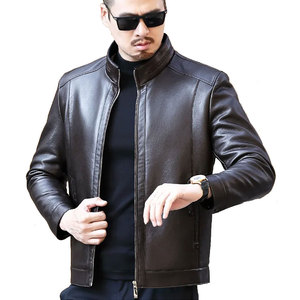 Wholesale Designer Canvas Unisex Leather Jacket Casual Breathable Lightweight Plus Size Stand Collar - Product Image 2