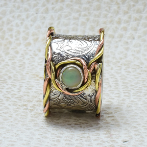 Natural Ethiopian <b>Opal</b> <b>Ring</b> 925 Sterling <b>Silver</b> Handmade <b>Ring</b> For Her/ Him - Product Image 3