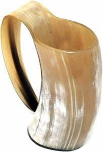 Mug en corne de buffle fait main, forme naturelle, thème animal sculpté, objet d'art de collection, artisanat buraq - Product Image 4