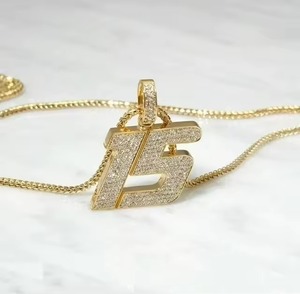 Colgante Personalizado con Nombre en Letras de Moissanita, Plata 925, Estilo Iced Out, Colgante Bling para Rapper, Colgante Bicolor con Nombre Personalizado - Product Image 3