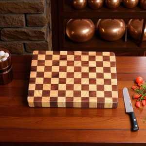<b>Wood</b> <b>Square</b> Chopping Board & Serving Platter 12mm Thick Durable Sustainable Dishwasher Safe - Product Image 1