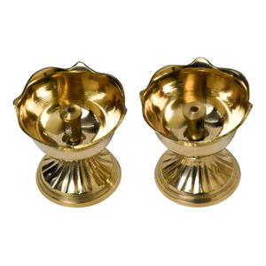 Pure Brass <b>Rose</b> Nanda Table Diya Decorative Brass Oil <b>Lamp</b> Handmade Indian Home Decor Traditional Candle Holder - Product Image 3