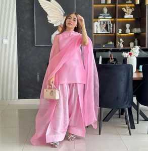 Ensemble décontracté pour femmes indiennes et pakistanaises, costume Punjabi en soie blanche avec dupatta, coupe ample, longueur genou, toutes saisons - Product Image 5