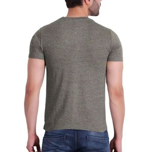 เสื้อยืดคอกลมแขนสั้นผู้ชาย สีเทาล้วน ทรงเข้ารูป สไตล์ลำลอง ผ้าเจอร์ซีย์ถัก ระบายอากาศได้ดี ดีไซน์เรียบง่าย สั่งผลิตขั้นต่ำน้อย ผ้าฝ้าย - Product Image 5