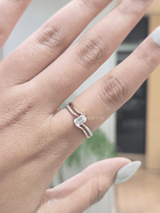 Emerald Cut Lab Grown IGI Certified VVS1 0.55ct Rose Gold <b>Split</b> Shank Solitaire Engagement <b>Ring</b> Pav Accents Luxury Jewelry - Product Image 4