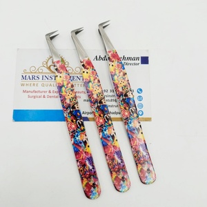 90 Degree Fiber Tip Stainless Steel Solid Eyelash Extensions Tweezers Best Quality Tweezers for <b>Lash</b> Extensions - Product Image 1