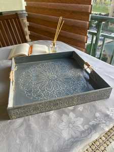 Handmade Storage Serving Enameled Wood Printed Tray Modern Tray Handmade Handicraft Top Quality Enamel Tray By UO INDIA - Product Image 2