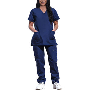 Vente en gros de tenues médicales écologiques en toile, blouses d'hôpital, ensembles de blouses d'infirmière à manches courtes, ensembles de blouses unisexes - Product Image 1