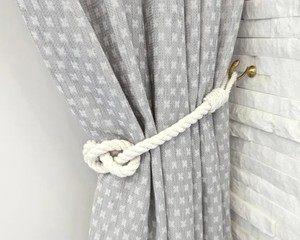 Nautical Knot Curtain <b>Tieback</b>: White Cotton Rope, Coastal Decor - Product Image 2