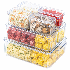 Storage <b>Containers</b> for Fridge Clear Fridge Organizer Boxes with Lids Stackable <b>Refrigerator</b> Storage for Fruits Vegetables - Product Image 1