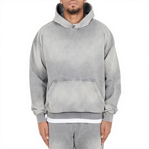Sweat-shirt à capuche délavé au soleil personnalisé pour hommes, coton 400GSM, tendance, décontracté, pull, OEM, étiquette privée personnalisée, fournisseur d'usine - Product Image 1
