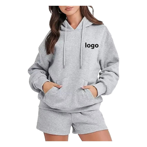 Ensembles personnalisés avec logo pour femmes 2025 – Tenues décontractées deux pièces pour l'automne : sweat à capuche et short au-dessus du genou - Product Image 6
