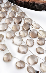 ควอตซ์สโมคกี้ธรรมชาติทรงคุชชั่นเจียระไน 8 นิ้ว สำหรับทำเครื่องประดับอัญมณีชั้นดี - Product Image 2