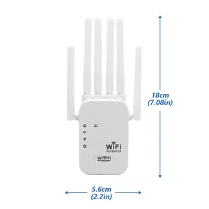<span class=keywords><strong>Repetidor</strong></span> <span class=keywords><strong>Wifi</strong></span> de 2,4 GHz y 5GHz, 1200Mbps, 6 antenas, extensor inalámbrico Wi-fi, amplificador y <span class=keywords><strong>Repetidor</strong></span> de señal de <span class=keywords><strong>largo</strong></span> <span class=keywords><strong>alcance</strong></span> 802.11n - Product Image 4