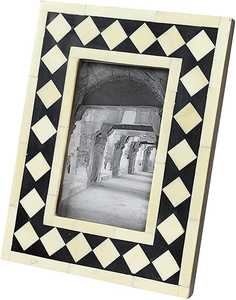 Luxury Handcrafted <b>Black</b> And White Harlequin Bone Inlay Photo <b>Frame</b> Elegant Modern Geometric Decorative Picture <b>Frame</b> For High - Product Image 5