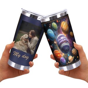 Vaso Térmico de Acero Inoxidable de Doble Pared de 20 oz con Aislamiento al Vacío y Diseño de Planetas de la Galaxia, Taza de Viaje - Product Image 2