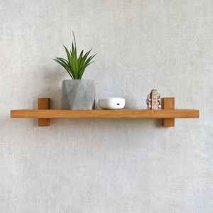 Modern Intersecting Geometric Wooden Floating <b>Shelf</b> <b>Wall</b> <b>Mount</b> Brown Multi Tier Storage Ledge Display Organizer Home Decor - Product Image 6