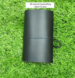 Protège-cahiers de voyage A5 et A6 en cuir de vachette noir tanné fait main, organiseurs de papeterie exécutive et de journaux - Product Image 3