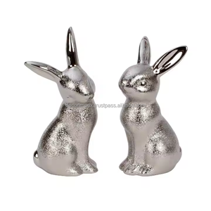 Conejo Escultura Set Conejo Decorativo Decoración Objetos Aluminio Precio Barato por Decor IMPEX - Product Image 1