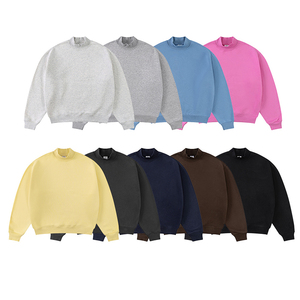 High Quality 350gsm Women Mock Neck Sweatshirt Multi Color Custom Graphic Cotton Polyester <b>Blend</b> Fleece Mock Neck Sweatshirt - Product Image 1