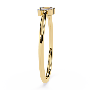 เครื่องประดับแฟชั่นผู้หญิง แหวนเพชรทรงบาแก็ตต์สามเม็ด ทองคำแท้ 18k สำหรับแหวนหมั้น แหวนครบรอบ สำหรับเป็นของขวัญเครื่องประดับ - Product Image 3