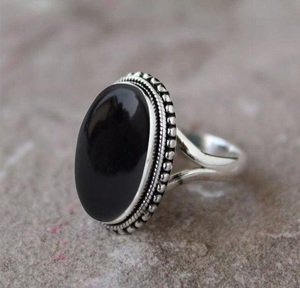 Natural Black Onyx Punk <b>Ring</b> <b>925</b> Sterling <b>Silver</b> Handmade Gemstone Statement <b>Ring</b> for Men Women - Product Image 4
