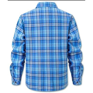 Chemise en flanelle épaisse pour homme, à carreaux, manches longues, chaude, décontractée, boutonnée, durable, pour l'extérieur, tendance - Product Image 2
