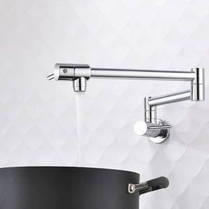 Rubinetto da Cucina Pieghevole in Ottone Lucido con Doppia Maniglia, Girevole, Cromato, Oro Rosa, Classico, Solo per Acqua Fredda, per Uso Commerciale - Product Image 3