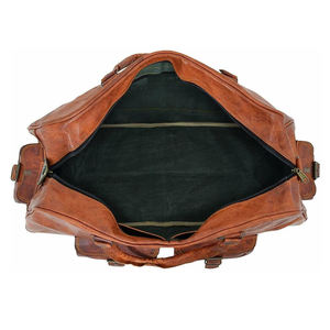 Nouveau sac de voyage en cuir Crazy Horse personnalisé, grande capacité, sac de sport portable pour hommes, sac de voyage en cuir véritable pour courtes distances - Product Image 4