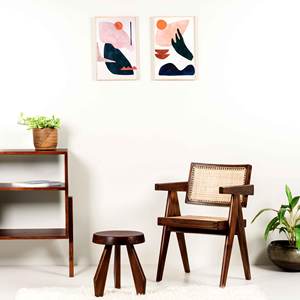 Silla de Oficina de Diseño Moderno al por Mayor, Silla de Ratán con Patas en V de Madera Maciza, Tejido de Ratán Natural para Comedor y Estudio - Product Image 6