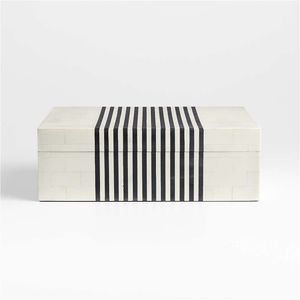 Cajas de Almacenamiento de Joyería Modernas y de Lujo Hechas a Mano con Incrustaciones de Resina en Blanco y Negro para el Hogar, la Oficina y una Decoración Elegante - Product Image 5