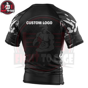 Maillot de protection solaire UPF 50+ de qualité supérieure pour l'entraînement physique, respirant, écologique, séchage rapide, 180g, manches courtes, en spandex - Product Image 2