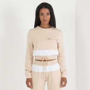 Sudadera Corta de Alta Calidad al por Mayor de 360 g para Mujer, Diseño Único, Tendencia Actual, Transpirable, Dos Colores - Product Image 5