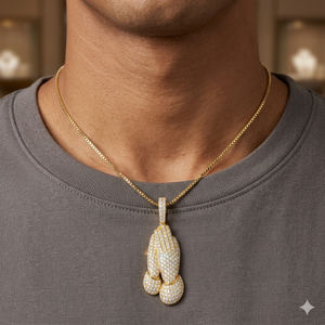 Collier de luxe chrétien avec pendentif mains de Jésus en prière, en argent 925 plaqué or, serti de moissanite et de diamants, cadeau, breloques personnalisées tendance - Product Image 2