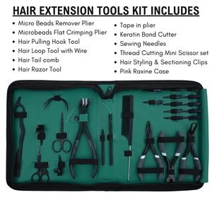 Juego Profesional de Extensiones de Cabello, Alicates para Instalación de Micro Anillos, Cuchilla para Texturizar el Cabello, Peine de Cola de Rata, Pinzas de Pico de Pato - Product Image 2