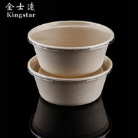 Boîte alimentaire en bagasse de canne à sucre avec couvercle transparent pour restaurant, repas à emporter, vente en gros, logo personnalisé